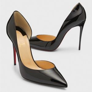 NEVER WORN Christian Louboutin Iriza Patent Open-Side Red Sole Pump